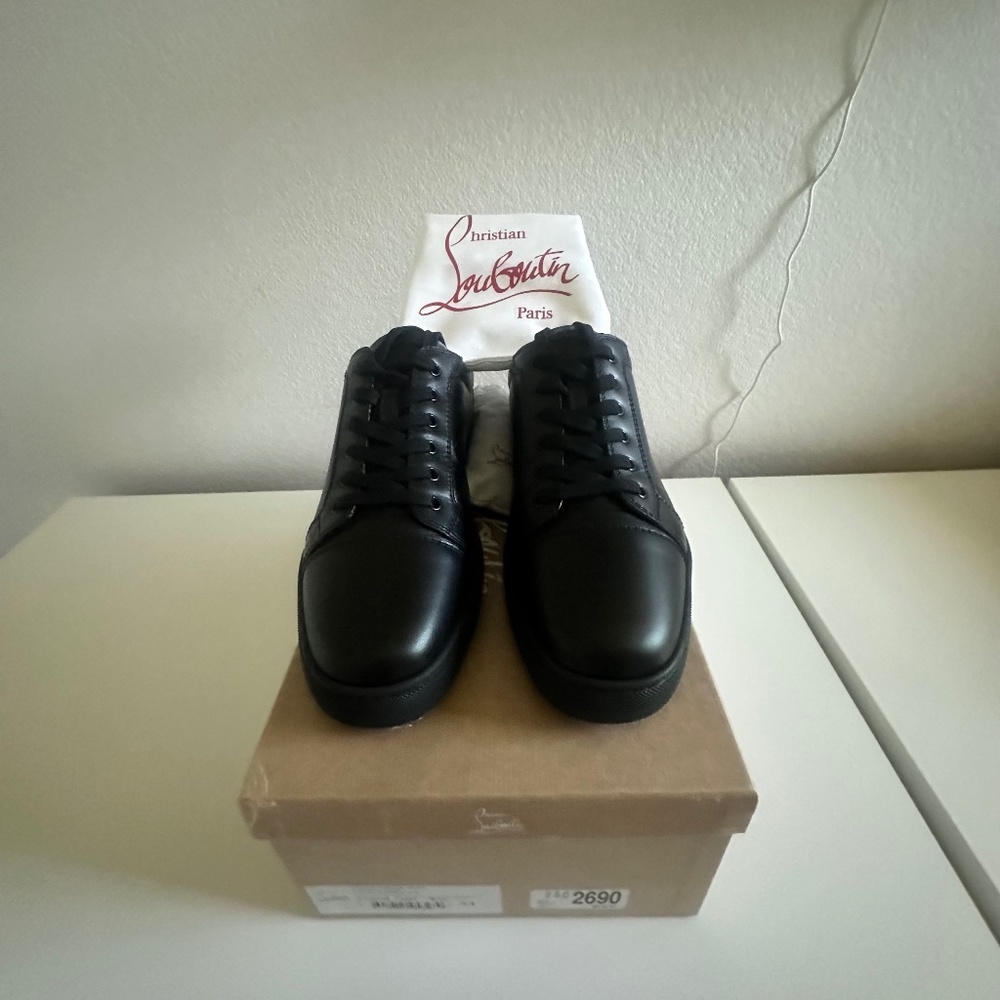 Christian Louboutin Men's Louis Junior Leather Red Sole Sneakers